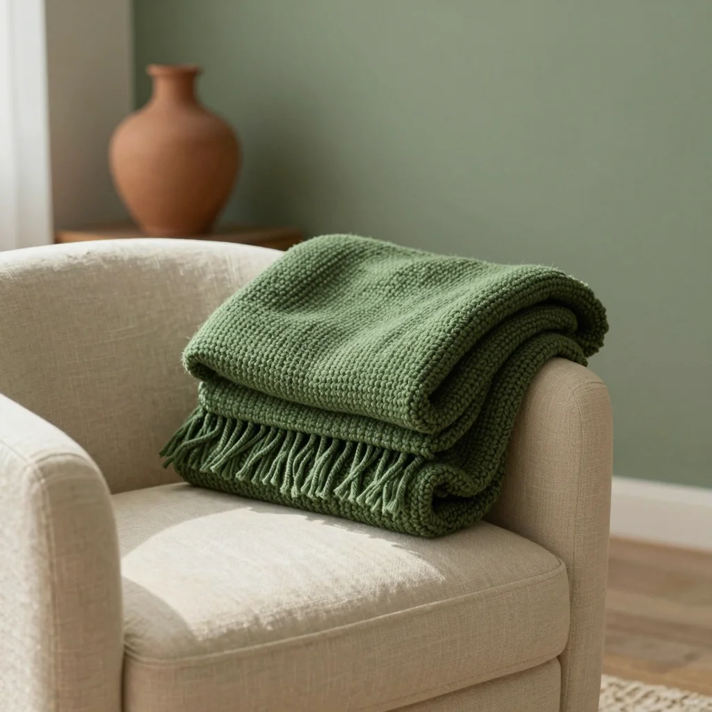 Moss Green Throw