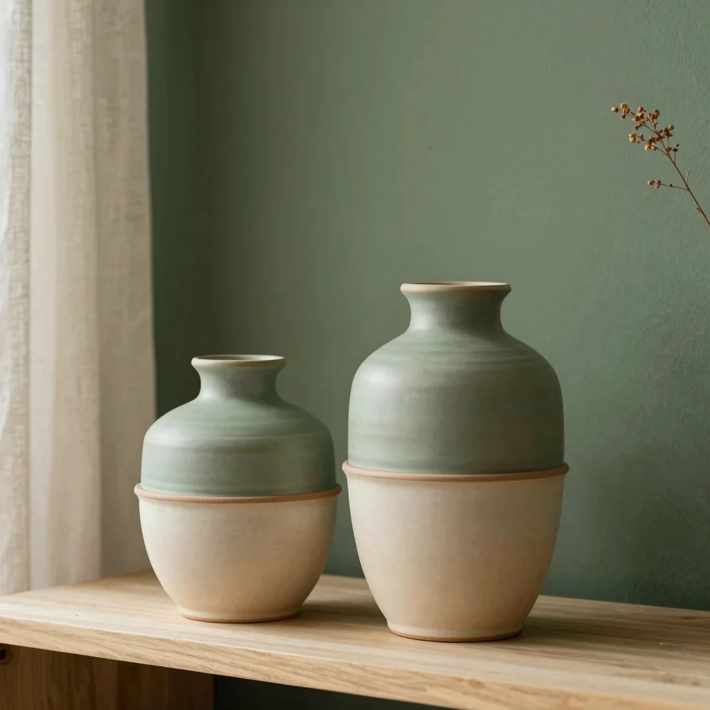 Stoneware Vase Pair