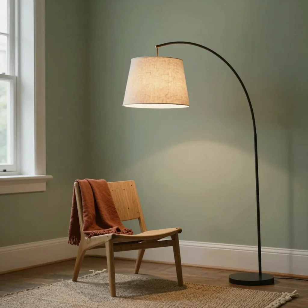Arched Linen Floor Lamp